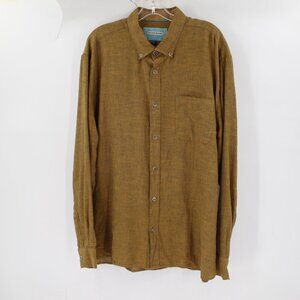 32 Bar Blues Shirt Mens 2XL Linen Cotton blend Button Down Long Sleeve pocket